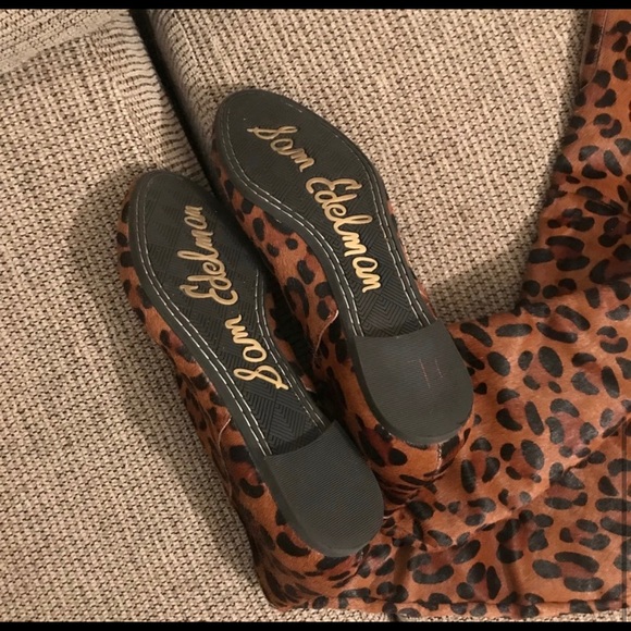 Sam Edelman James  knee high leopard print boots - Picture 5 of 7